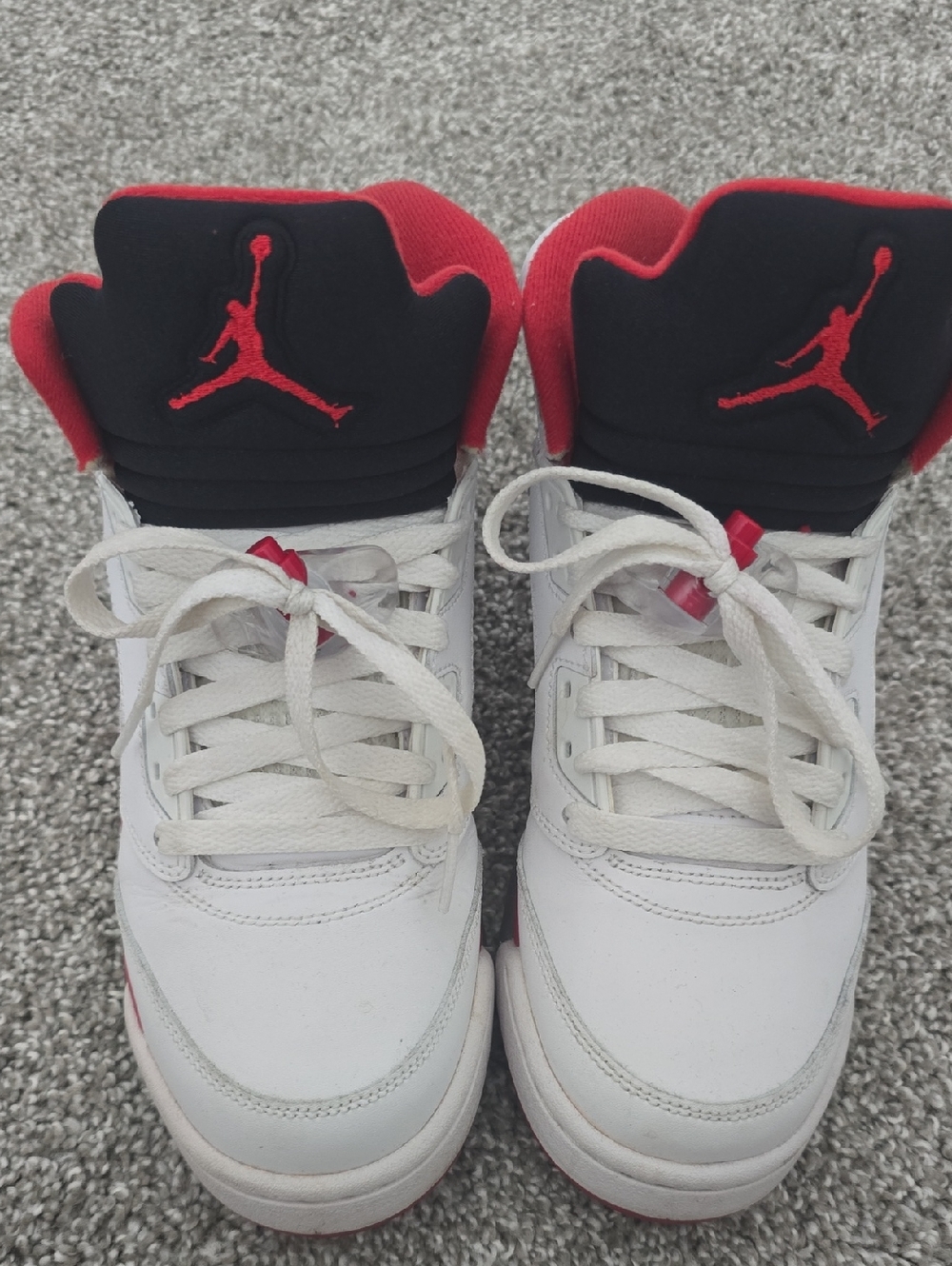 Jordan Kids White Black and Red Sneakers